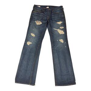 True Religion Billy Strange Brew Jeans 34 USA Distressed Flare First Edition Y2K